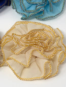 3" Metallic Edged Ruffle Flower