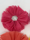 2.5" Ballerina Flower with Rhinestone Center