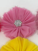 2.5" Ballerina Flower with Rhinestone Center