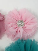 2.5" Ballerina Flower with Rhinestone Center