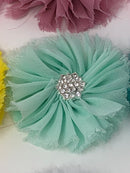 2.5" Ballerina Flower with Rhinestone Center