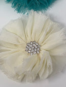 2.5" Ballerina Flower with Rhinestone Center