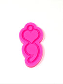 Heart Semicolon Keychain Resin Mold