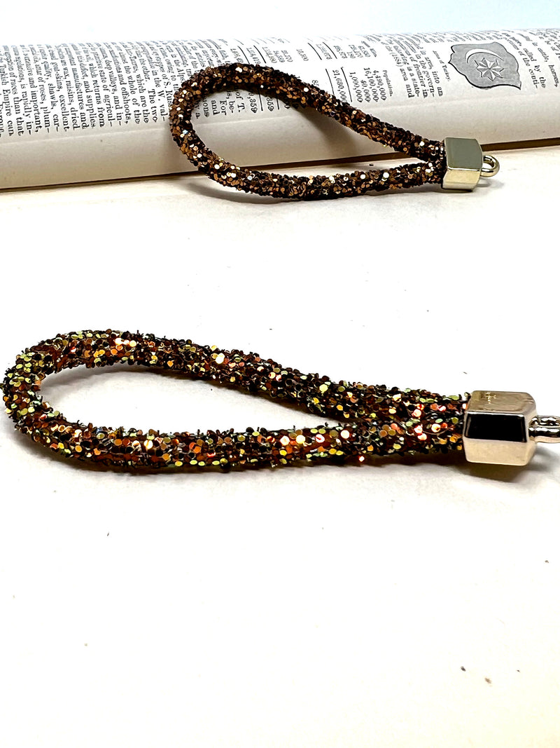 Red Glitter Rope Key FOB
