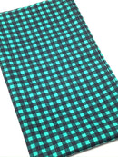 Green Buffalo Plaid Poly/Cotton Blend Fabric - Half Yard