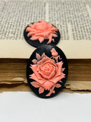 Colored Rose Oval Cameo