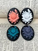 Colored Rose Oval Cameo