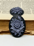 Colored Rose Oval Cameo