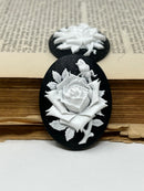Colored Rose Oval Cameo