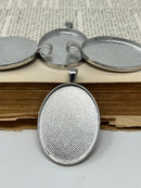 39mm x 29mm Silver Oval Pendant Bezel