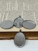 39mm x 29mm Silver Oval Pendant Bezel