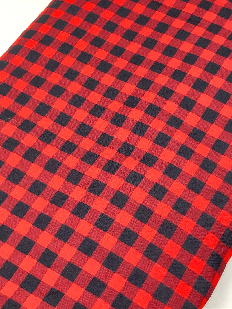 Red Buffalo Plaid Poly/Cotton Blend Fabric - Half Yard