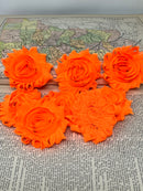 2.5" Neon Orange Shabby Flower