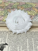 2.5" White Shabby Flower