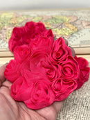 3.5" Hot Pink Swirl Shabby Flower