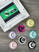 Solid Glitter Moon and Pentacle Resin Charm