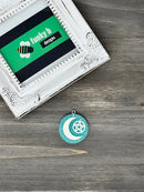 Solid Glitter Moon and Pentacle Resin Charm