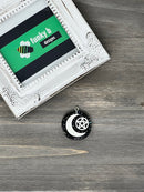Solid Glitter Moon and Pentacle Resin Charm