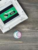 Gradient Glitter Moon and Pentacle Resin Charm