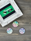 Gradient Glitter Pentacle Resin Charm