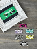 Solid Glitter Pentacle Moons Resin Charm