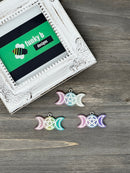 Gradient Glitter Pentacle Moons Resin Charm
