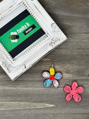 Red Daisy Doodle Acrylic Charm