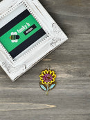 Yellow Sunflower Doodle Acrylic Charm