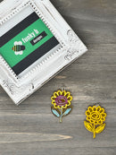 Yellow Sunflower Doodle Acrylic Charm