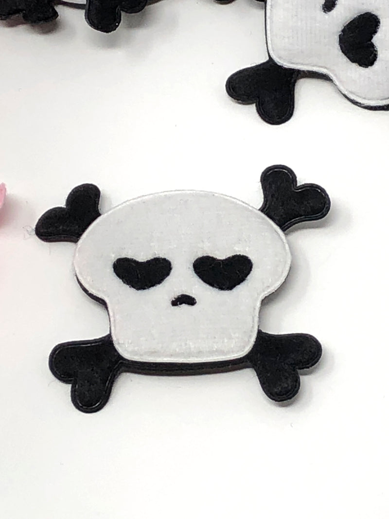 Large Furry Skull Applique - Pack of 2