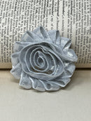 2.5" Shiny Silver Shabby Flower