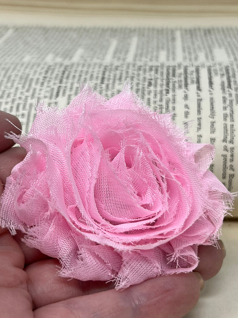 2.5" Light Pink Shabby Flower