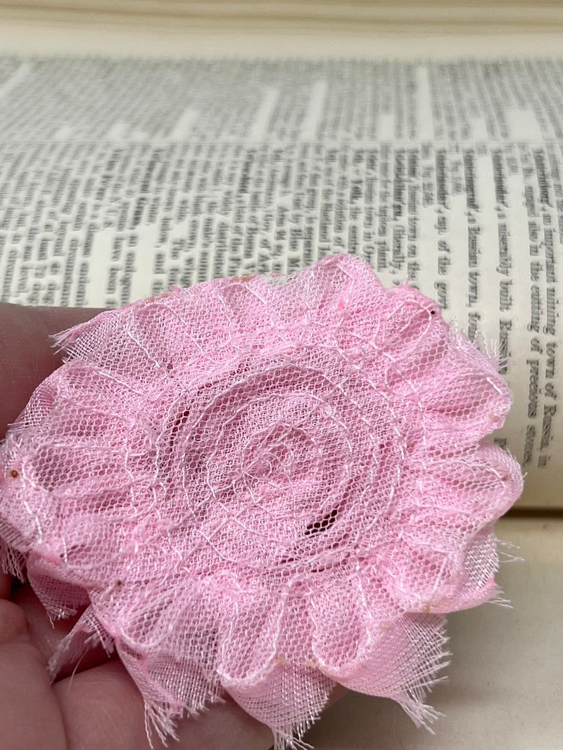 2.5" Light Pink Shabby Flower