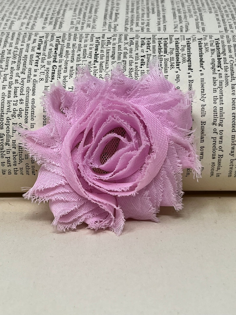 2.5" Medium Pink Shabby Flower
