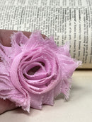 2.5" Medium Pink Shabby Flower