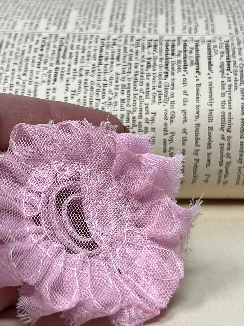 2.5" Medium Pink Shabby Flower