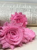 2.5" Bubble Gum Pink Shabby Flower