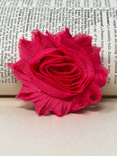 2.5" Hot Pink Shabby Flower