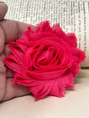 2.5" Hot Pink Shabby Flower