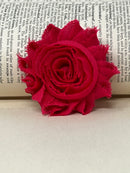 2.5" Dark Pink Shabby Flower