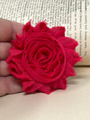 2.5" Dark Pink Shabby Flower
