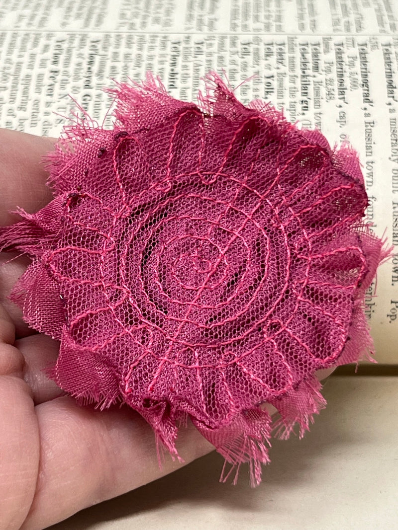 2.5" Mauve Shabby Flower