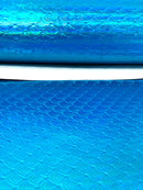 Blue Mirrored Mermaid Scale Faux Leather Sheet