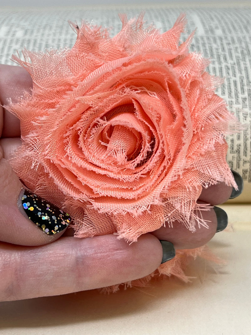 2.5" Light Orange Shabby Flower