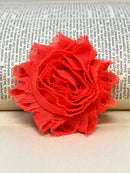 2.5" Bright Orange Shabby Flower