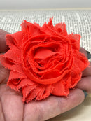2.5" Bright Orange Shabby Flower