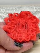 2.5" Bright Orange Shabby Flower