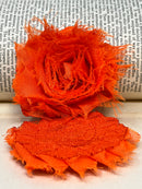 2.5" Orange Shabby Flower