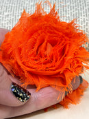 2.5" Orange Shabby Flower