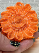 2.5" Tangerine Shabby Flower